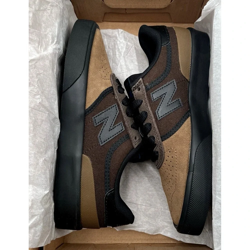 New Balance Mens S224 Numeric Suede Skate Lifestyle Sneakers Size 4 Brown
